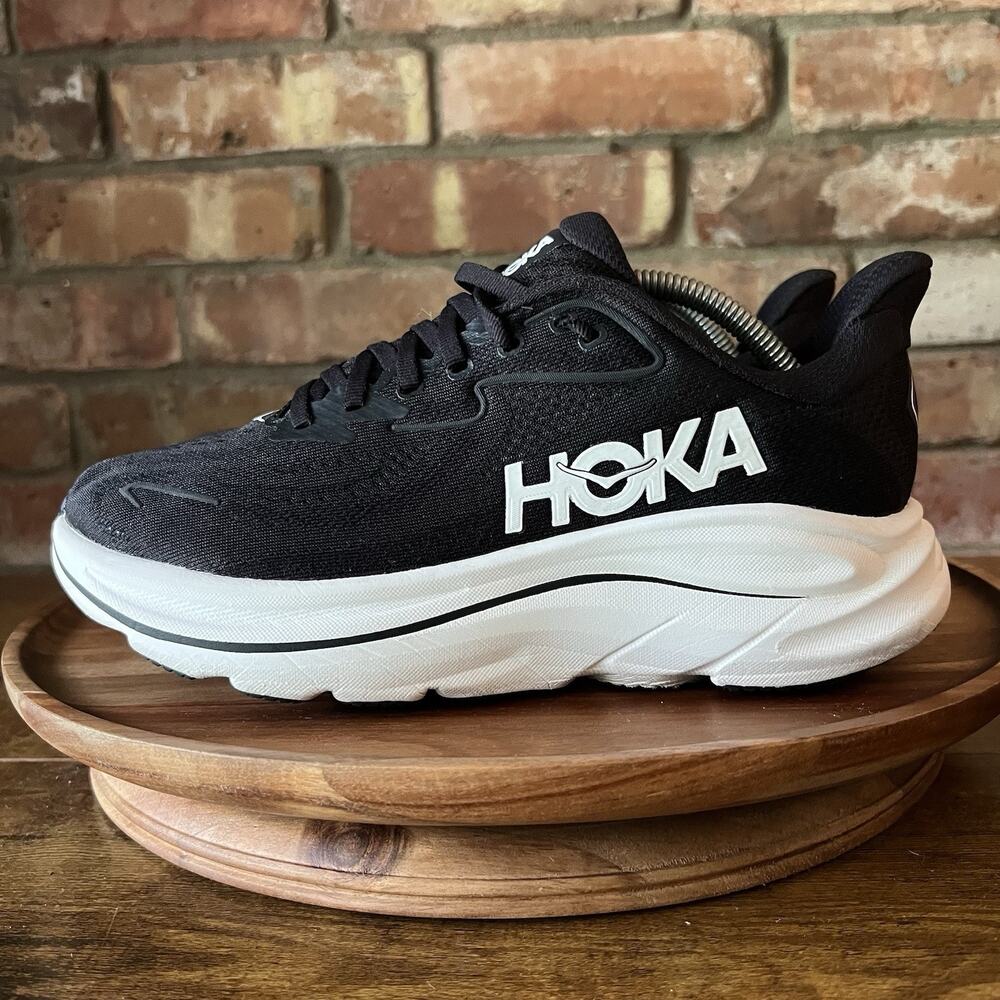 Hoka Clifton 10 Black Max Cushion Running Womens 7 Wide Shoes No Insoles